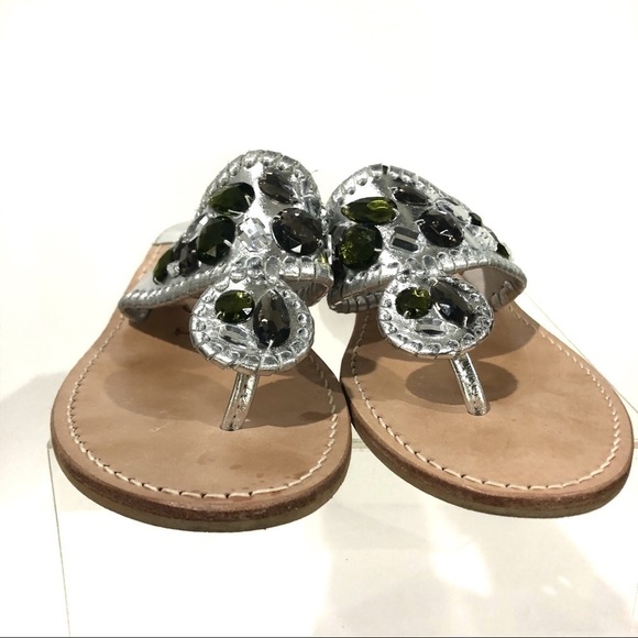 Jack Rogers Jeweled Gemstone Navajo Flat  Flip Flop Thong Sandals - Sz 10 HTF - Picture 3 of 11